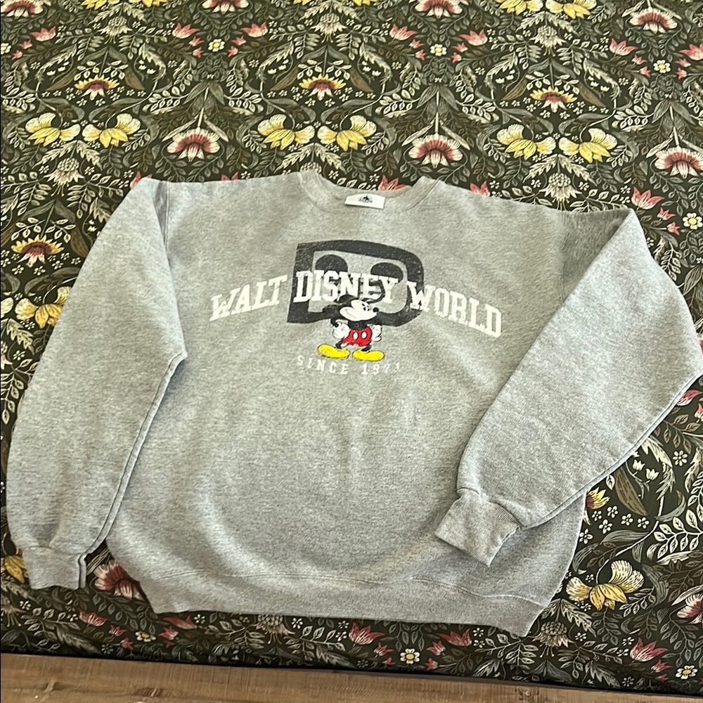 Disney Gray Crewneck Sweater Classic Casual Design